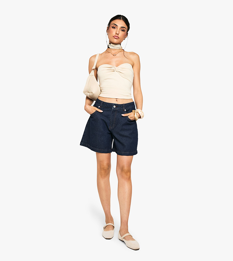 Denim Boyfriend Fit Shorts
