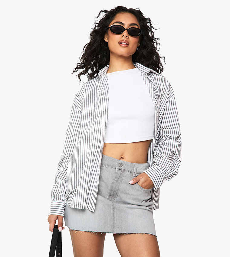 High Waist Denim Mini Skirt