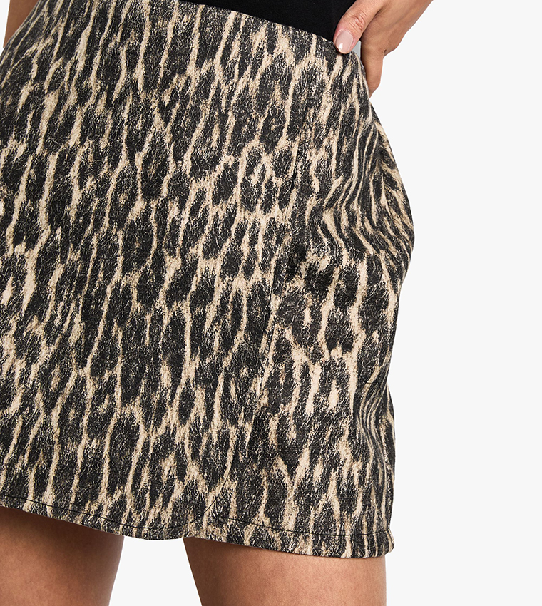 Leopard Print High Waist Mini Skirt