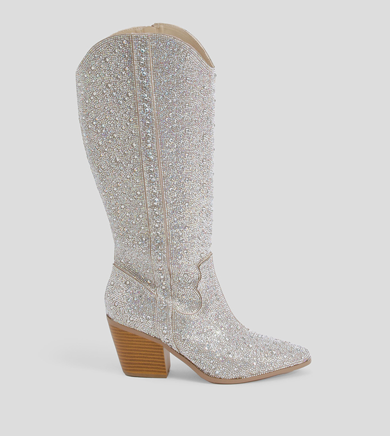 Premium Embellished Western Knee High Boots