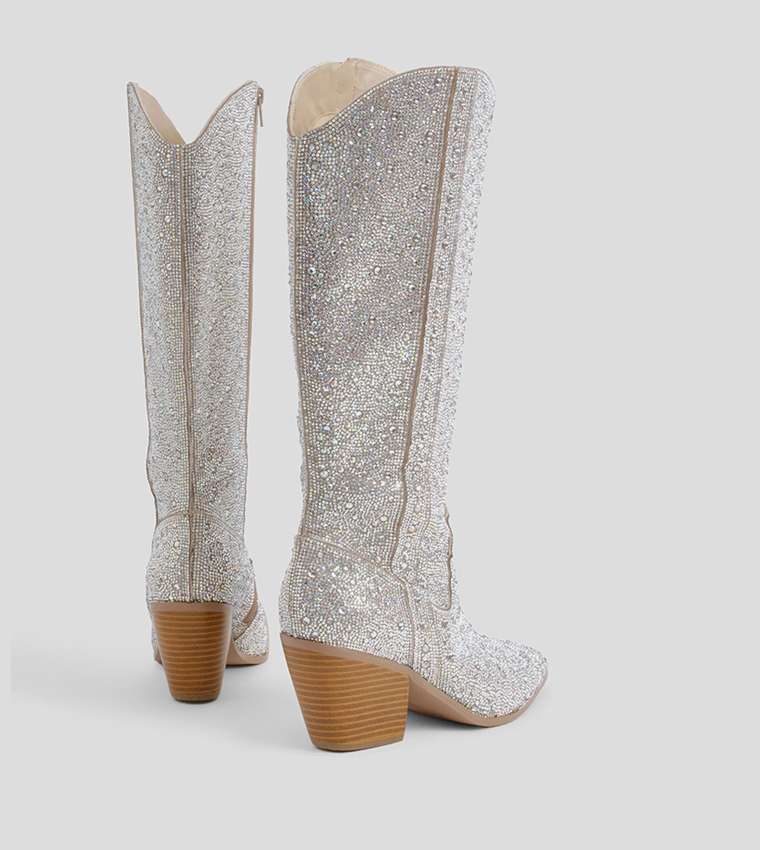 Premium Embellished Western Knee High Boots