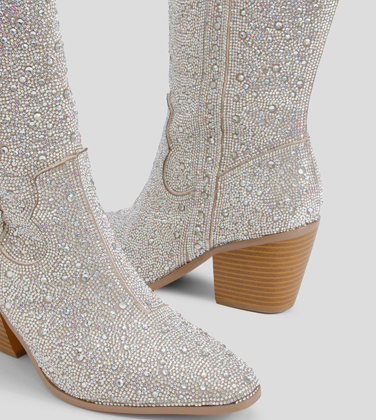 Premium Embellished Western Knee High Boots