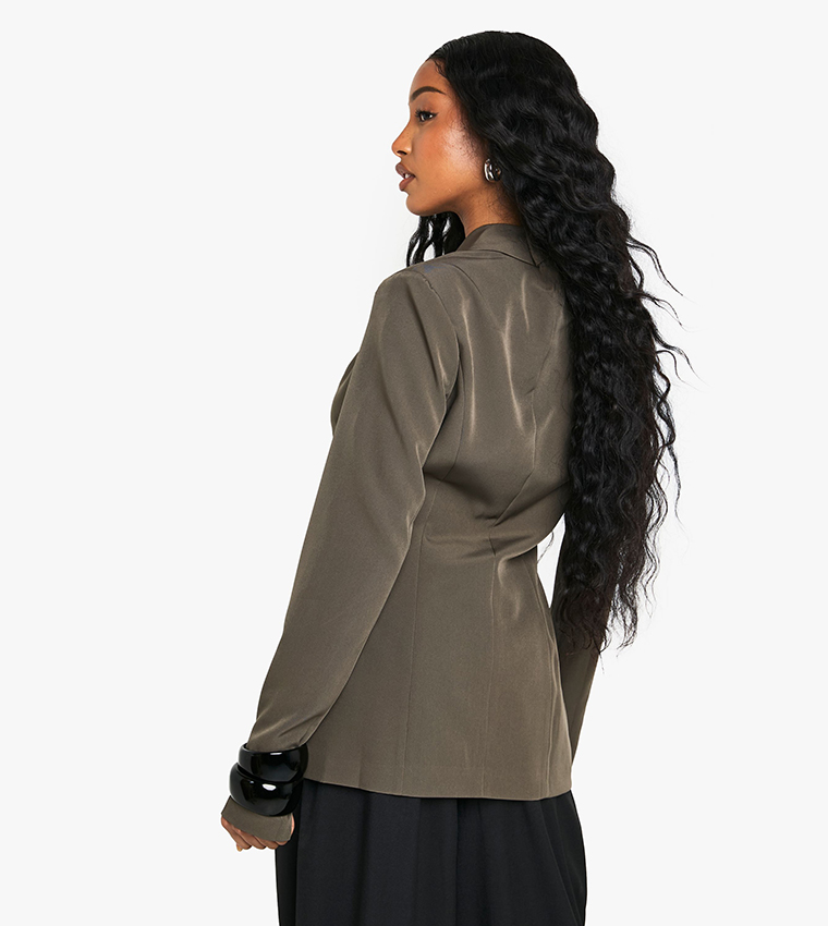 Woven Tailored Cinched Blazer