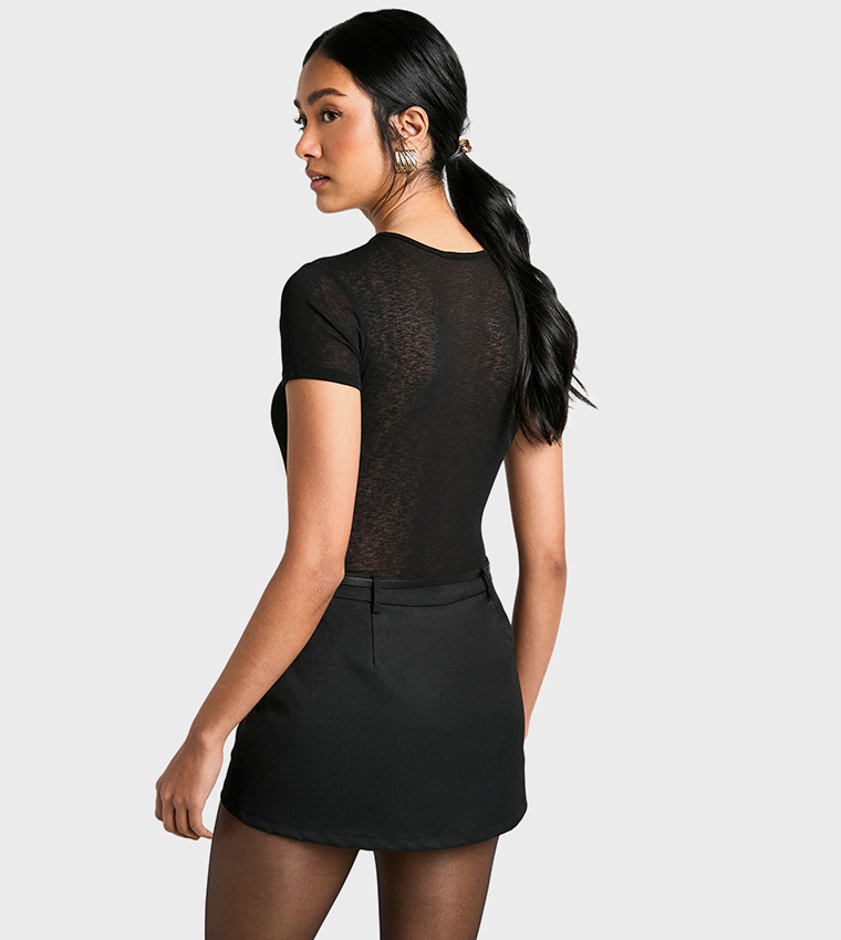Tailored Mini Belt Detail Skort
