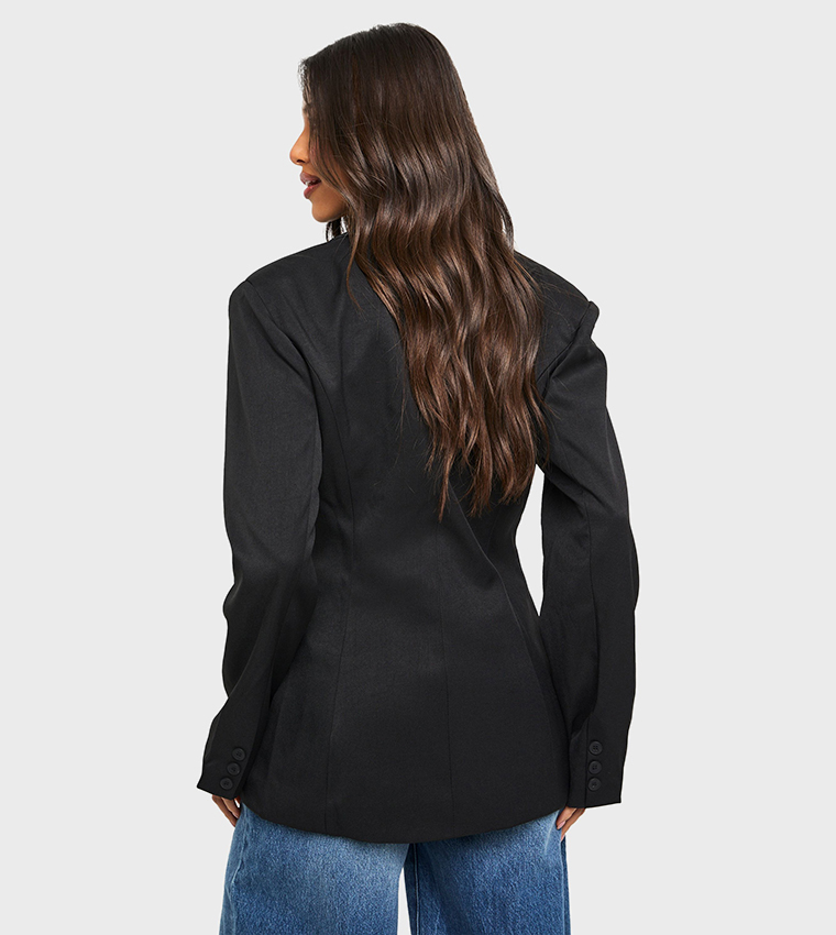Woven Tailored Cinched Blazer