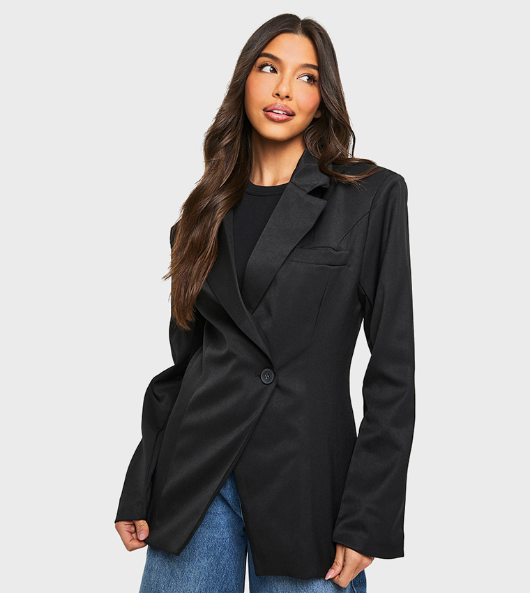 Woven Tailored Cinched Blazer