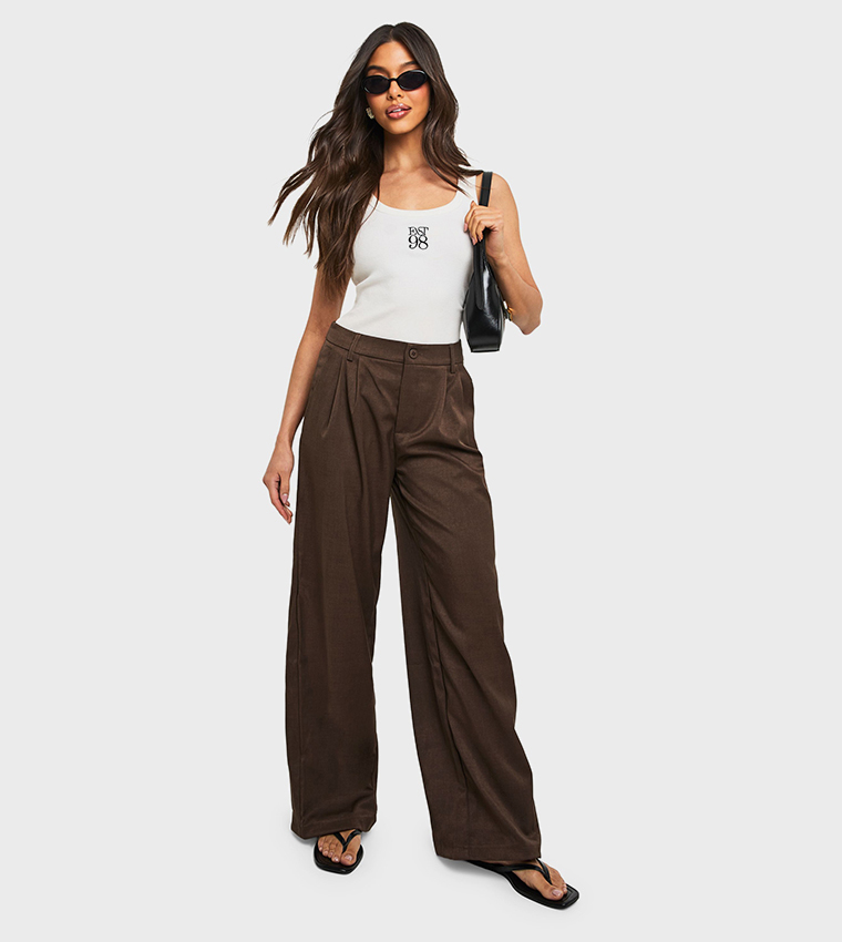 Tailored Woven Straight Fit Trousers