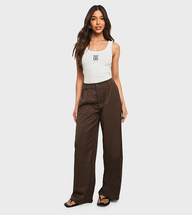 Tailored Woven Straight Fit Trousers