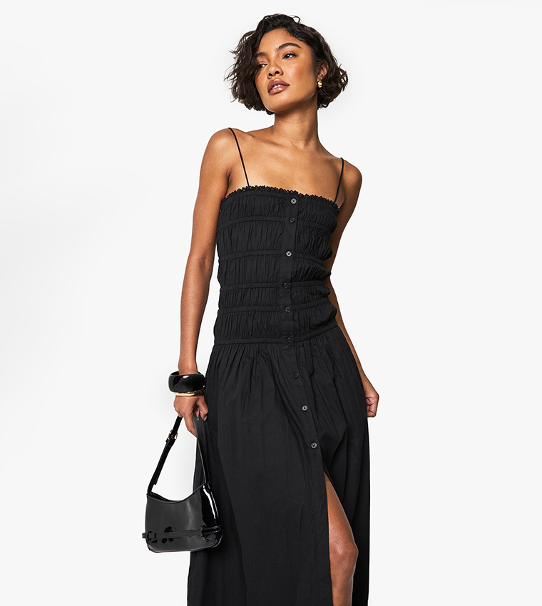 Tall Ruched Bandeau Maxi Dress