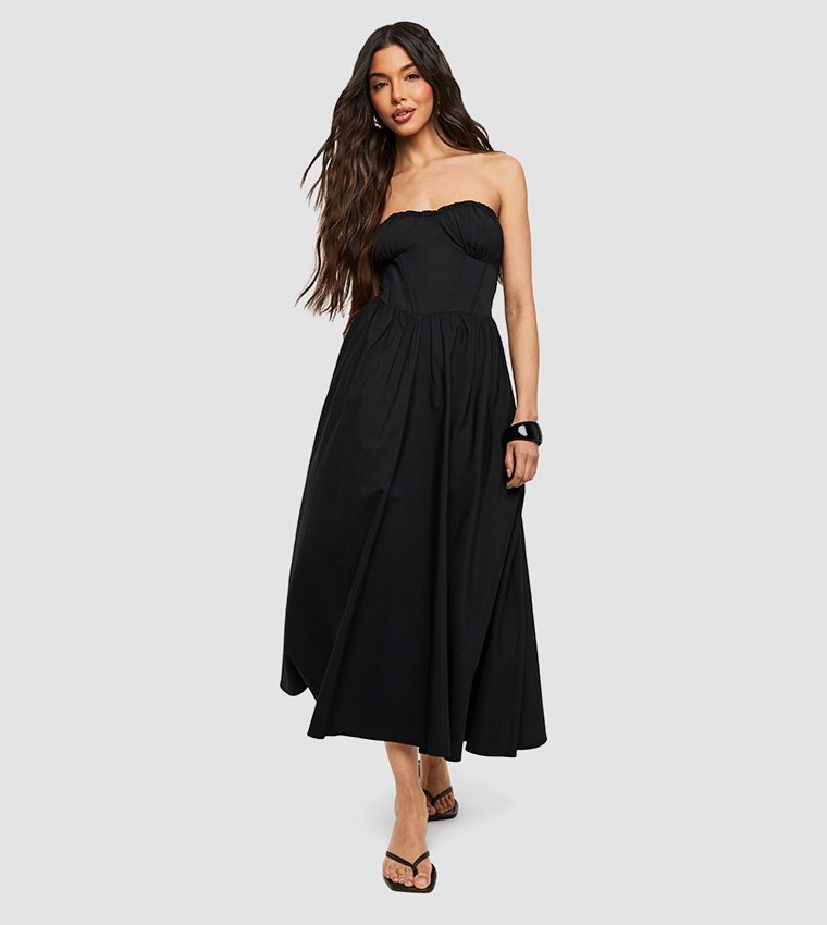 فستان ميداكسي سكيت بدون حمالات