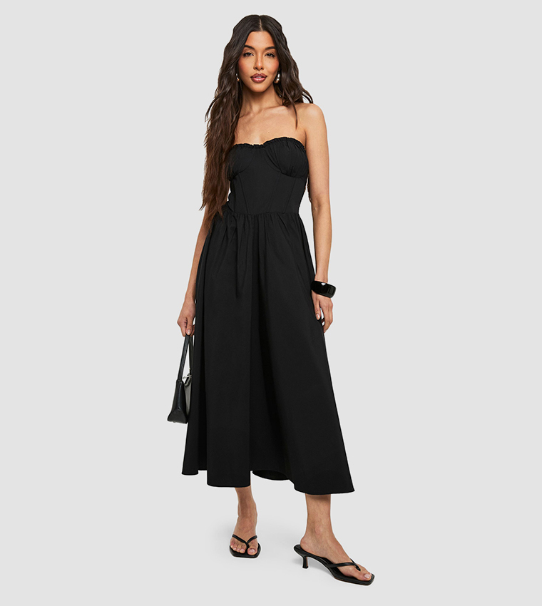 فستان ميداكسي سكيت بدون حمالات