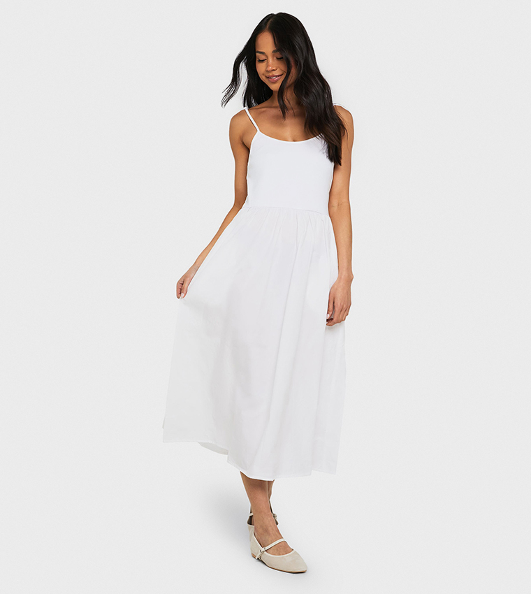 Solid Strappy Midaxi Dress