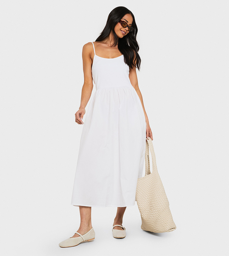 Solid Strappy Midaxi Dress