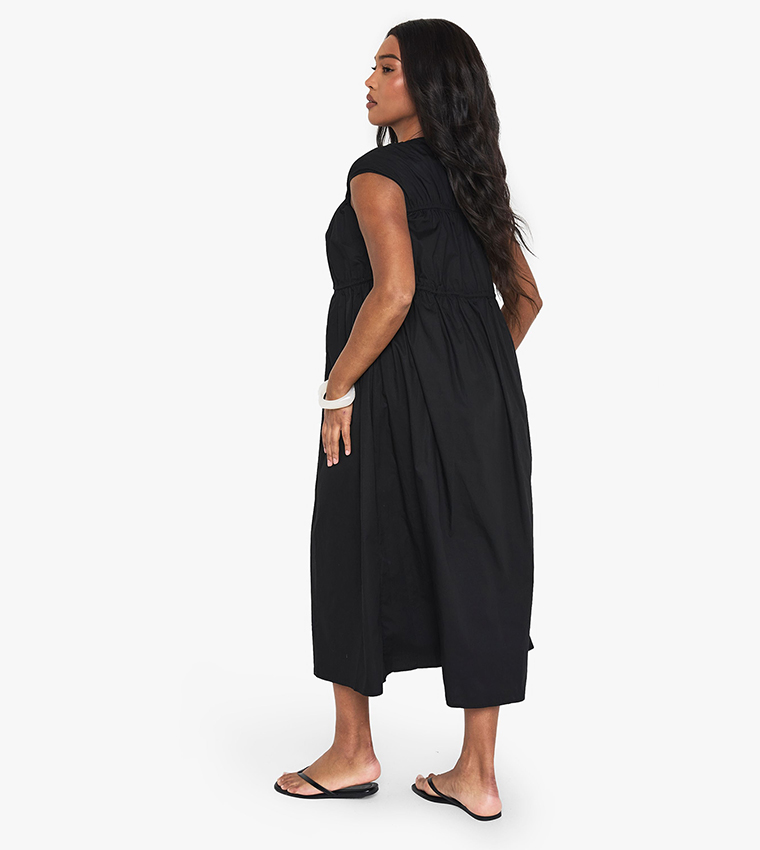 Curve Tie Front Midi Dress