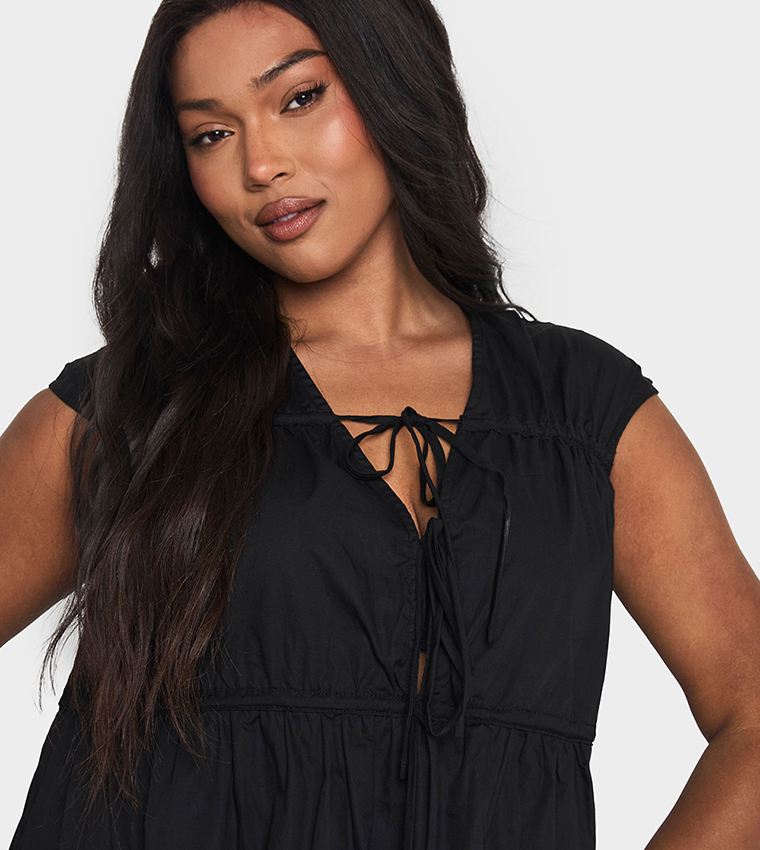 Curve Tie Front Midi Dress