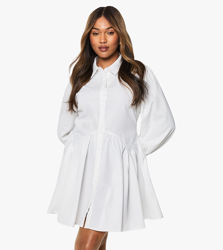 boohoo a line dress Peach boohoo Petite Structured A Line Mini Dress