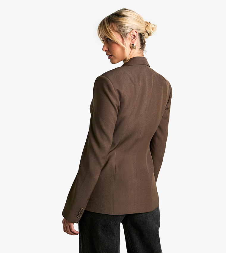 Single Breasted Fitted Longline Blazer