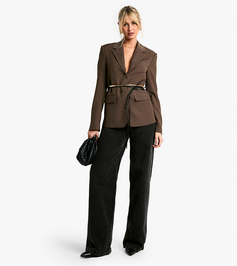 Single Breasted Fitted Longline Blazer
