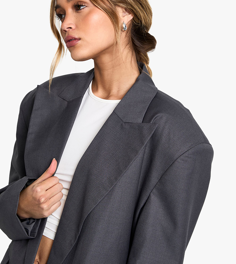 Extreme Lapel Oversized Open Blazer