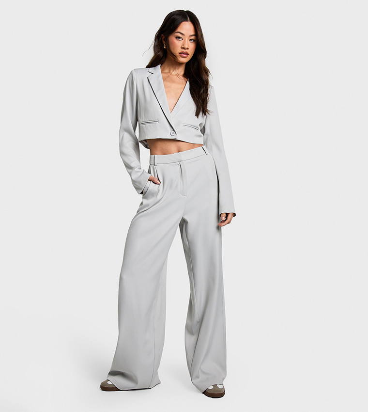 Tall Trousers Boohoo Womens Trousers Tall Ladies Grey Straight Leg