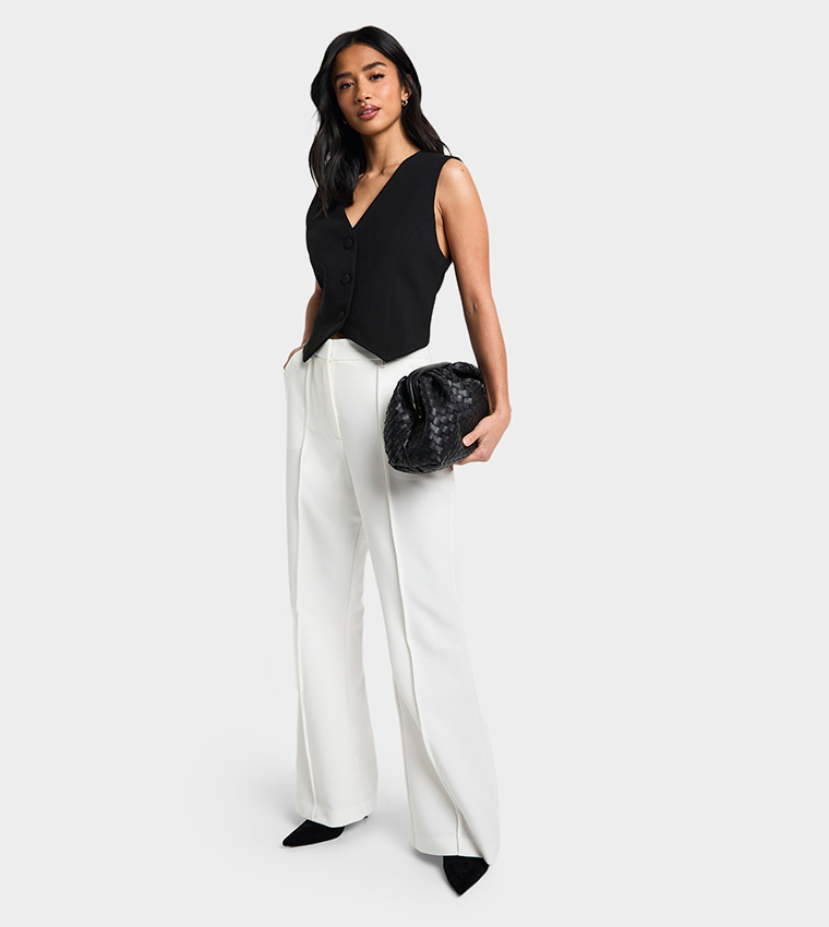 Petite Solid V Neck Waistcoat