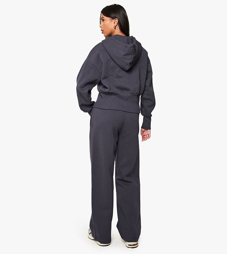 Deep Hem Hoodie and Jogger Tracksuit Set