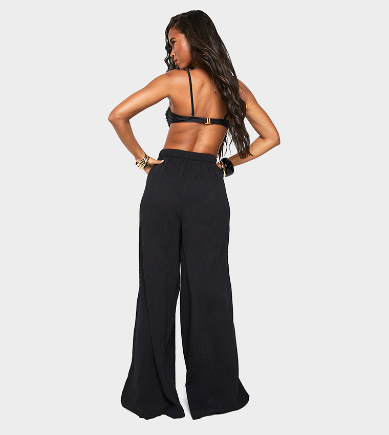 Crinkle High Waist Beach Trousers