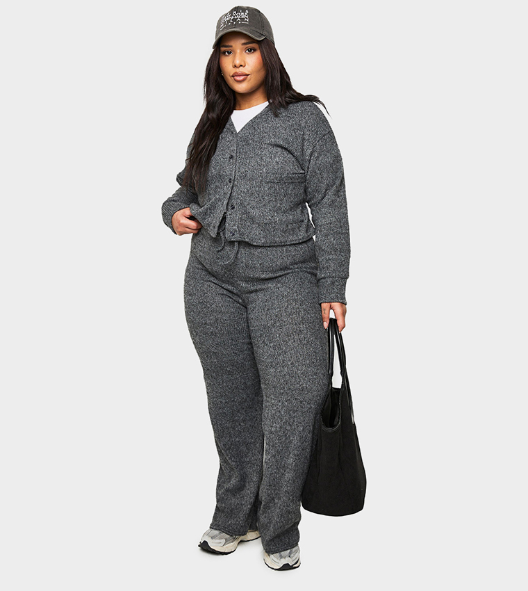 Curve Soft Rib Knitted Co-Ord Set