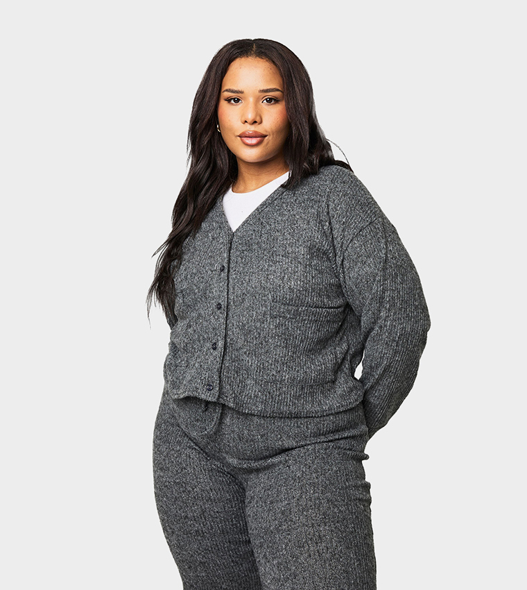 Curve Soft Rib Knitted Co-Ord Set