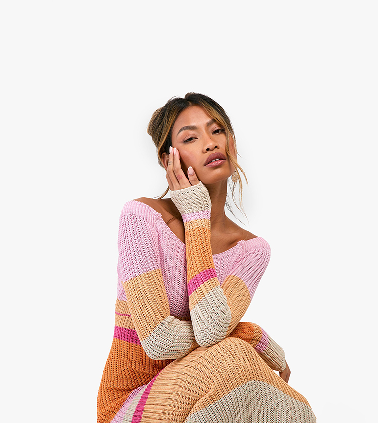 white christmas dresses COLOR BLOCK HALTER CROCHET | DRESS