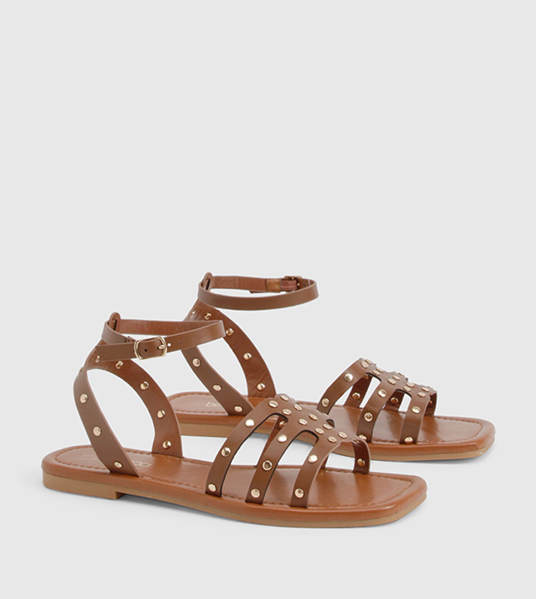 Studded 2 Part Flat Sandals