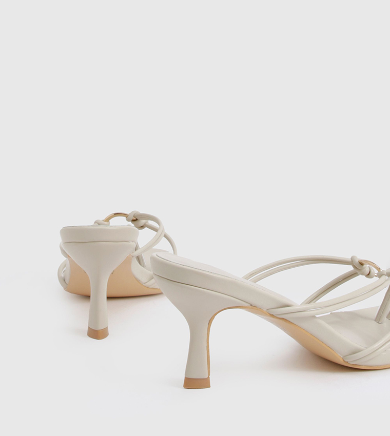 Hardware Ring Detail Toe Post Heel Sandals