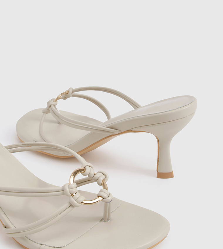 Hardware Ring Detail Toe Post Heel Sandals