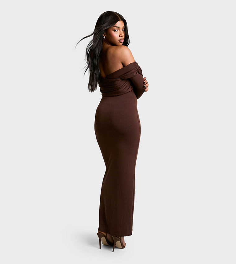 Soft Touch Twist-Bardot Maxi Dress