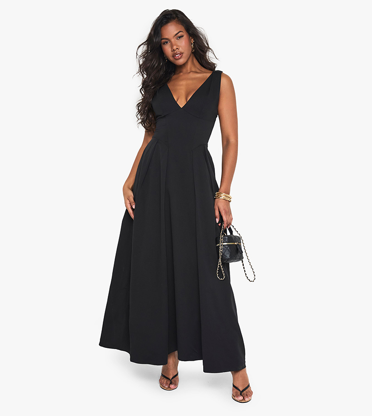Structured Skater Maxi Dress