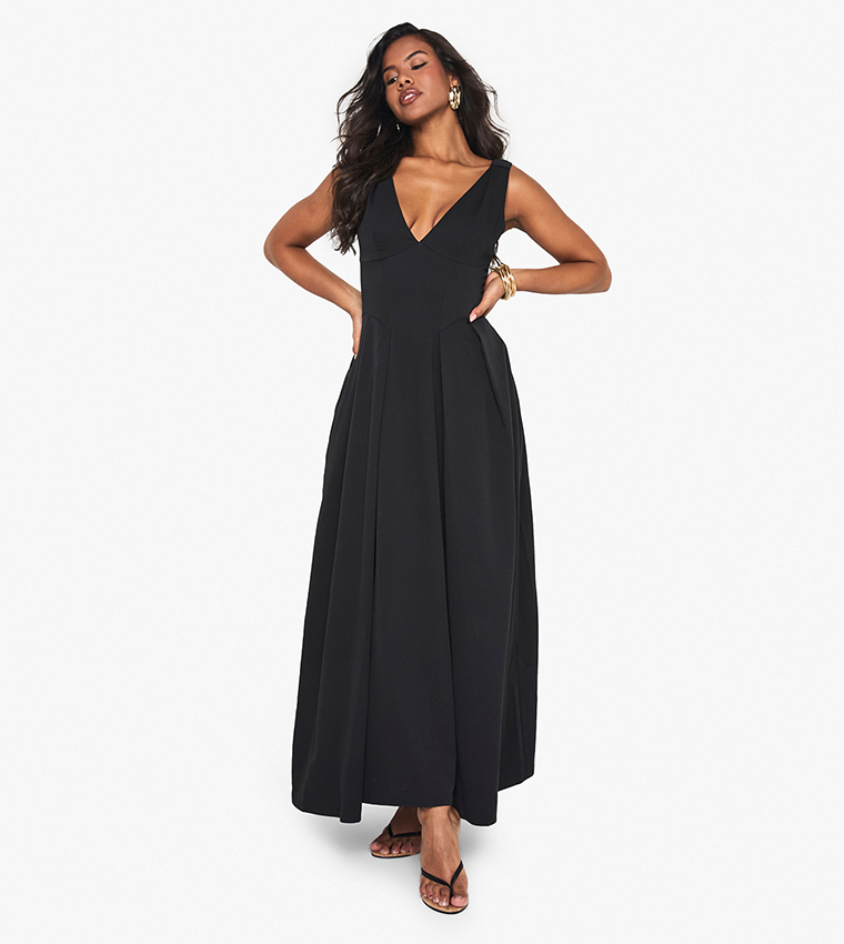 Structured Skater Maxi Dress