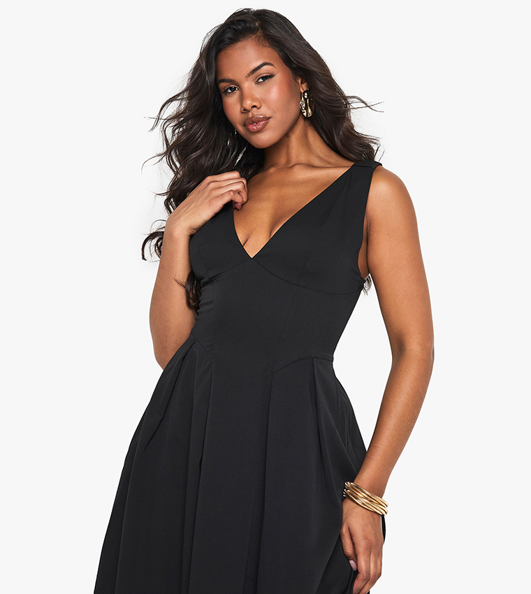 Structured Skater Maxi Dress