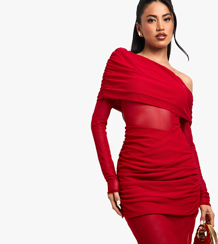 Mesh and Slinky Mix Maxi Dress