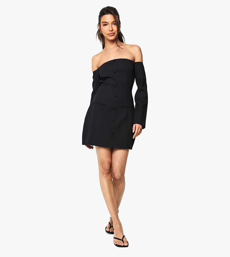 Bardot Tailored Button Down Mini Dress
