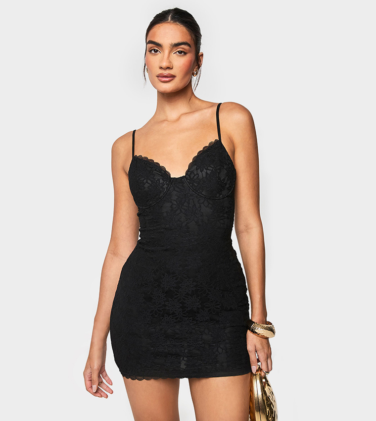 Lace Strappy Mini Dress
