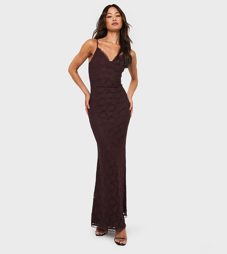 Tall Lace Strappy Maxi Dress