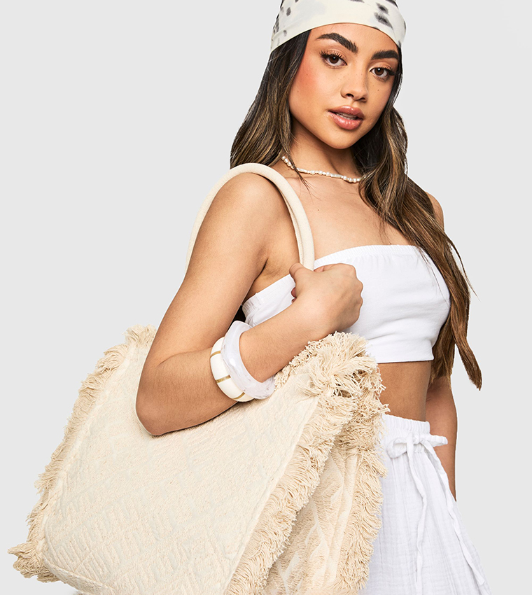 Fringe Detail Beach Bag