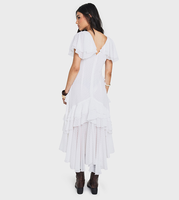 Dobby Frill Detail Maxi Dress