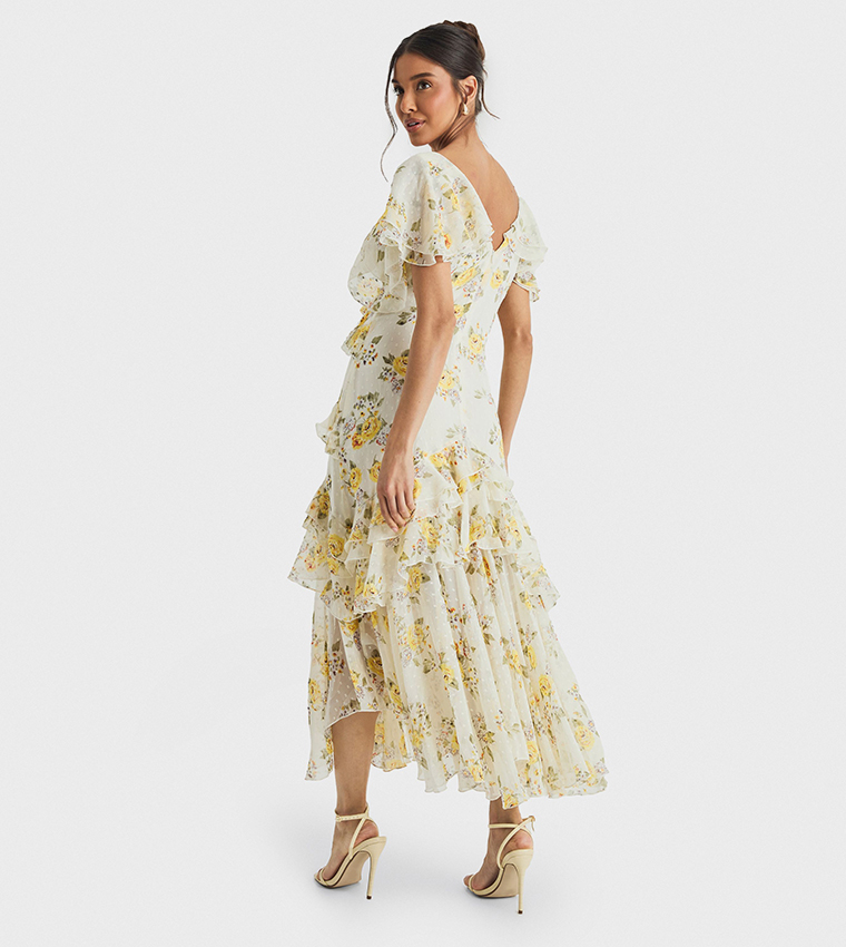 Floral Ruffle Maxi Dress