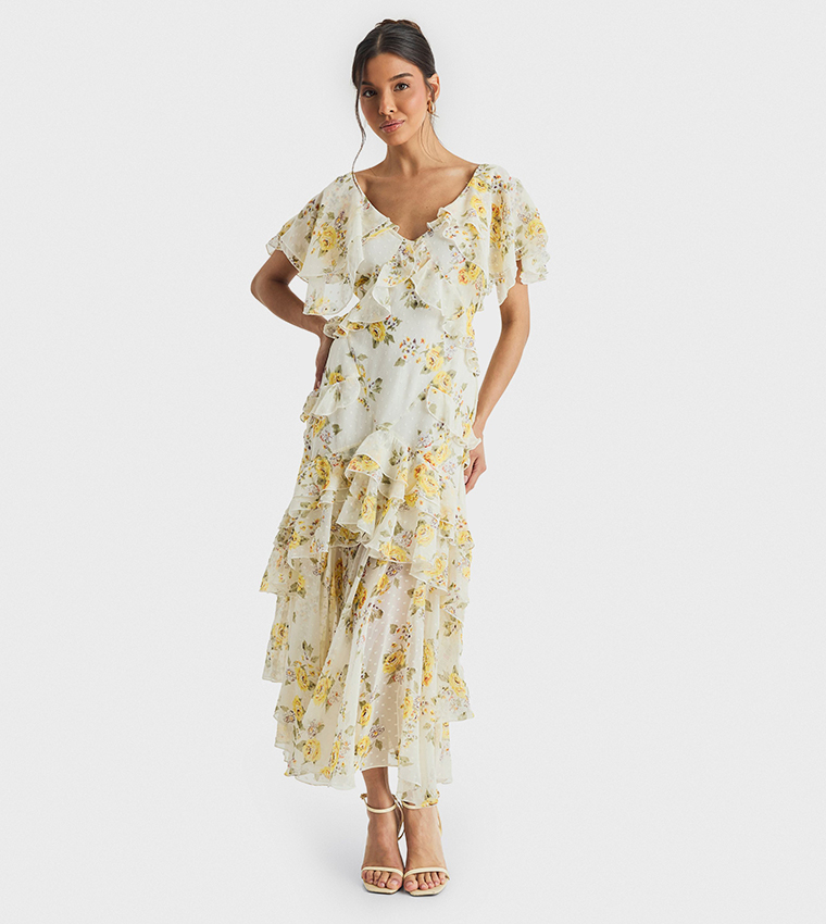 Floral Ruffle Maxi Dress