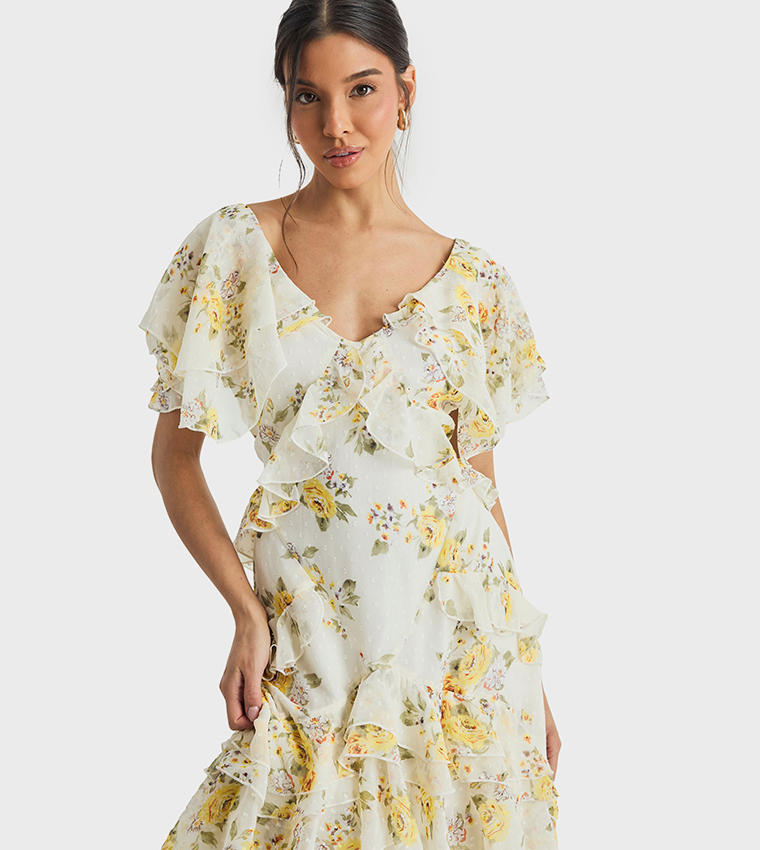 Floral Ruffle Maxi Dress