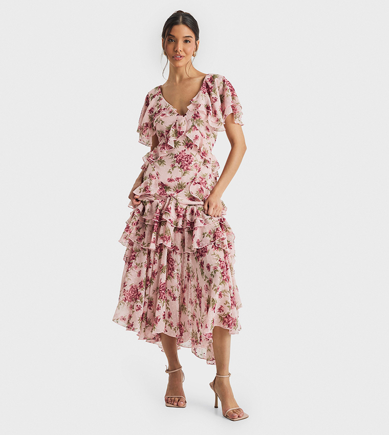 Floral Ruffle Maxi Dress