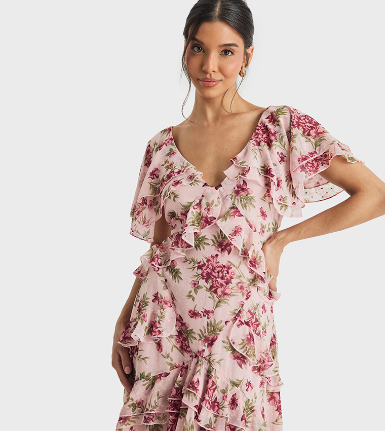 Floral Ruffle Maxi Dress