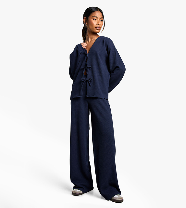 Ribbed Tie Front Co-Ord Set