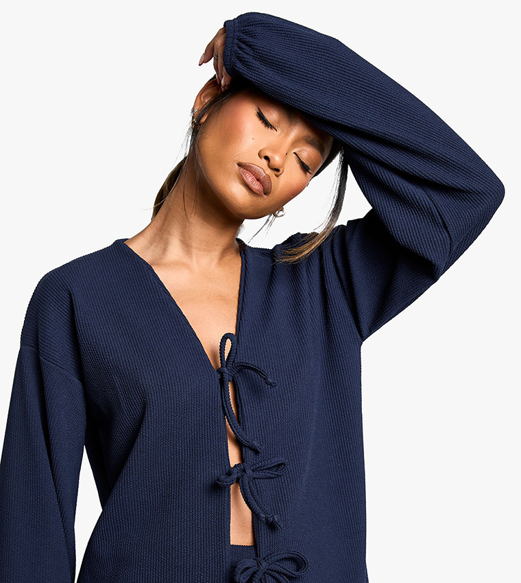 Ribbed Tie Front Co-Ord Set